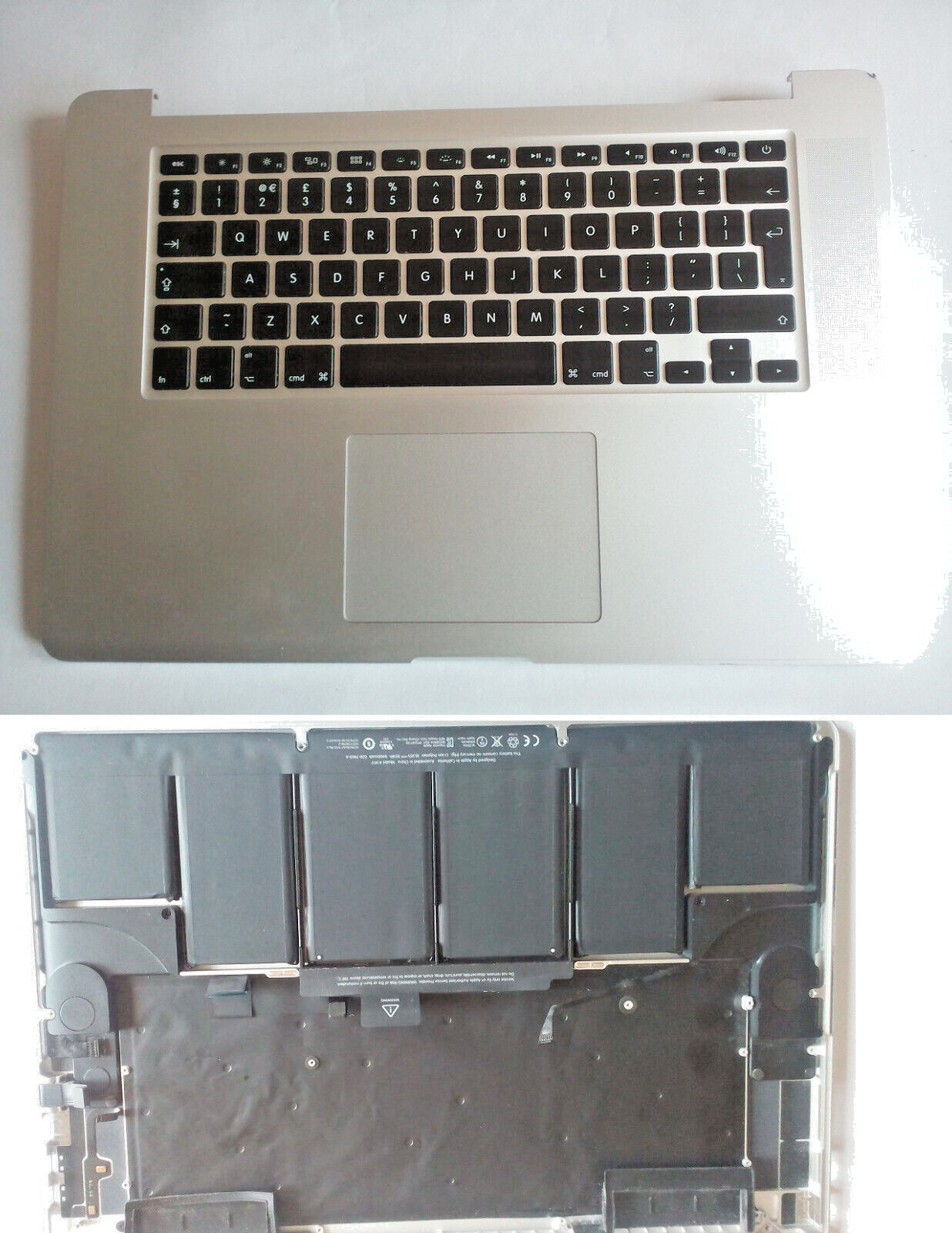 Apple MacBook Pro 15" A1398 Mid 2012 Palmrest Keyboard Battery Top case 613-9739