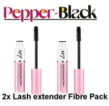 Load image into Gallery viewer, 2x No7 Lash Extender Fiber ( Instant Volume ) Mascara Black - 7ml - Duo Pack
