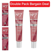 Load image into Gallery viewer, 2x No7 Restore &amp; Renew Face &amp; Neck Multi-Action Serum 30ml | Double Bargain Pack
