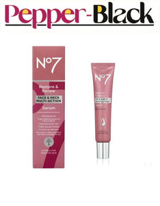 No7 Restore & Renew Face & Neck Multi-Action Face Serum - 15ml | Boxed