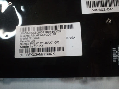 Original HP G62 German DE Keyboard | V112346AK1 GR AEAX6G00110 | 595199-041