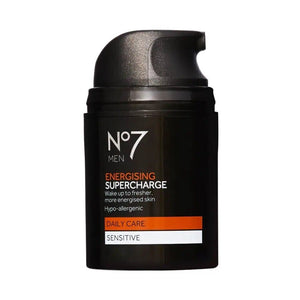 No7 Men Energising Supercharge Daily Care Face Serum Sensitive - 50ml | Boxed