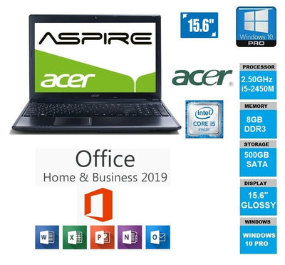 Acer Aspire 5755 15.6" i5-240M 2.50GHz 500GB SATA HDD 8GB W10 Webcam Laptop