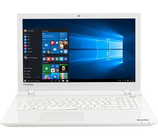 Toshiba Satellite L50 15.6" White 2.0GHz, 4GB 25GB W10 PRO WEBCAM, HDMI Laptop