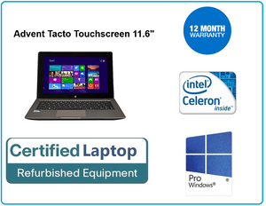 Advent Tacto Touchscreen 11.6” 1.60ghz 500gb 4gb w10 Laptop + Free 1tb Backup