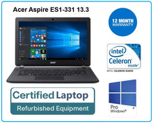 Load image into Gallery viewer, Acer Aspire ES1-331 13.3&quot; Intel N3050 1.60GHz 2GB 32GB SSD W10 Netbook Laptop
