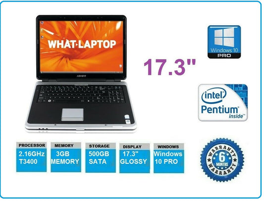 Advent 6552 17.3” Pentium 2.16ghz 3gb 500gb Hdd Laptop Webcam