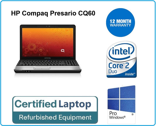 Cheap Compaq Presario cq60 15.6” 2.00ghz 4gb 128gb Ssd w10 Pro 64bit Laptop