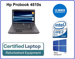 Hp Probook 4510s 15.6" C2D 2.10GHz 3GB 320GB Hdd W10 Pro 64BIT Laptop