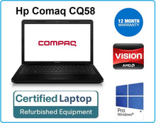 Load image into Gallery viewer, Comaq CQ58 15.6 AMD 1.4GHz E1-120 w/Rad HD 4GB 500GB Laptop
