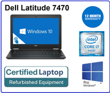 Load image into Gallery viewer, Dell Latitude 7470 14.1&quot; i7-6600U 2.60GHz 8GB 256GB SSD Business Laptop w10 Pro
