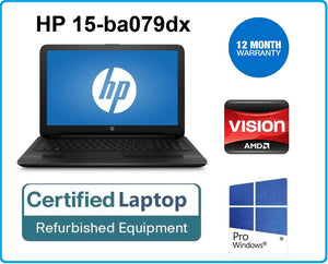 HP 15-ba079dx LAPTOP NOTEBOOK AMD 2.4GHz 6GB 1TB HDMI WEBCAM W10 HOME Laptop