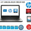 HP 14-an010na laptop with 14 inch display, 2.00GHz processor, 8GB RAM, 128GB SSD, and a 500GB backup HDD.