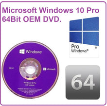 Load image into Gallery viewer, Microsoft Windows 10 Pro Professional 64 Bit Genuine OEM DVD | FQC-08930
