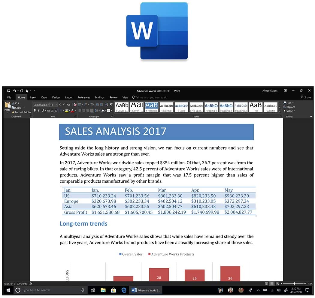 Microsoft Office 2019 Home and Business | 1 User | 1 PC (Windows 10) or Mac | One-Time Purchase | Multilingual | Download T5D-03183