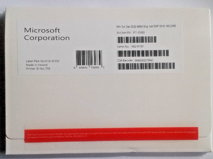 Microsoft Windows Server 2022 DataCenter 16 Cores 64Bit + 50 USER CALs