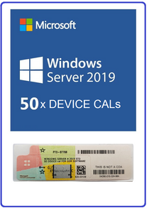 Sealed Windows Server 2019 Standard DVD & COA OEM Pack + 50/50 User & Device CALs | P73-07788