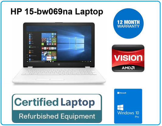 Super Fast HP 15-bw069na 15.6" AMD 3.00GHz 4GB 1TB Laptop