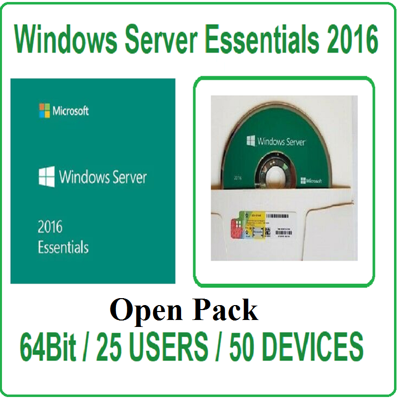 MS Windows Server 2016 Essentials 64Bit DVD & COA OEM ( Open ) | G6S-00148