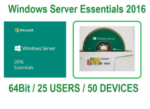 MS Windows Server 2016 Essentials 64Bit DVD & COA OEM Pack | G6S-00148