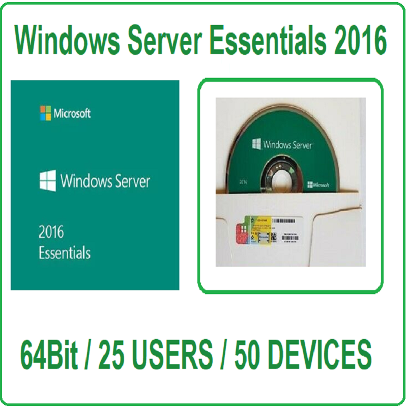 MS Windows Server 2016 Essentials 64Bit DVD & COA OEM Pack | G6S-00148