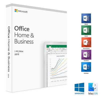 Microsoft Office Home and Business 2019 For MAC/ Windows PC 1 | Lifetime  (32/64Bit) | T5D-03183