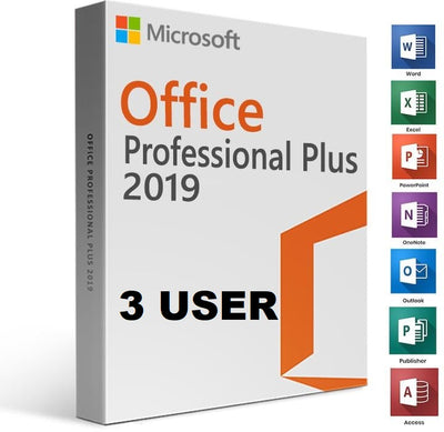 Microsoft Office Professional Plus 2019 3x Small Family Pack 32/64 Bit ( Digital License Download ) 269-17076